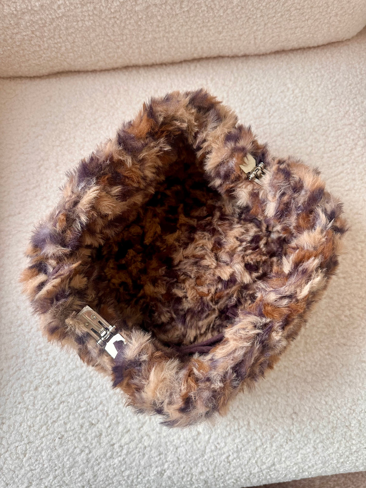Caramel Twist fluffy clutch
