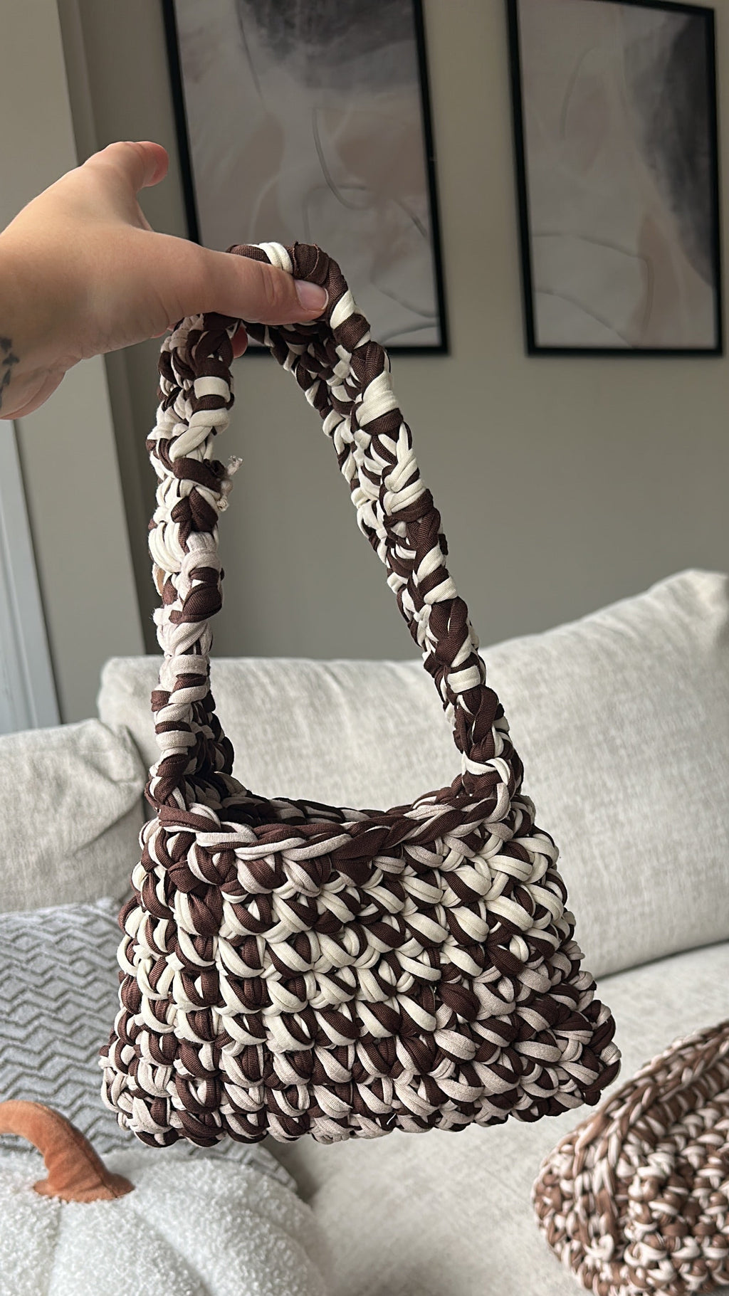 White mocha shoulder bag
