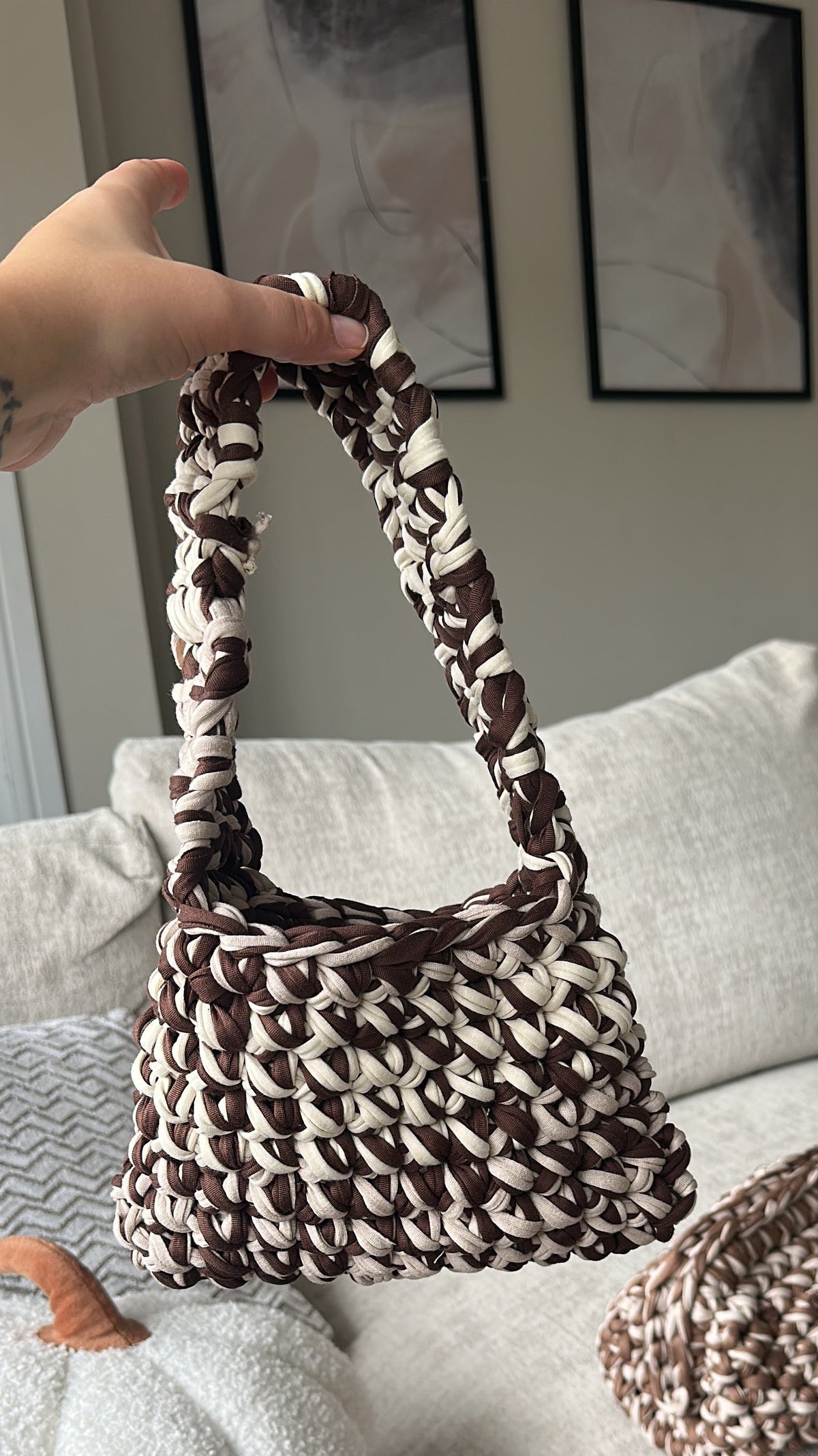 White mocha shoulder bag